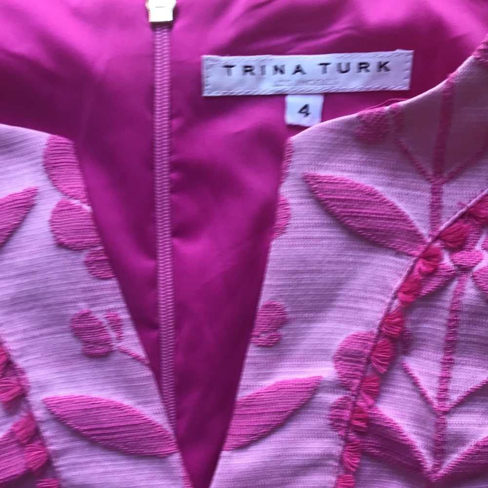 Nwot Trina Turk Pink Lemonade Dress View 3
